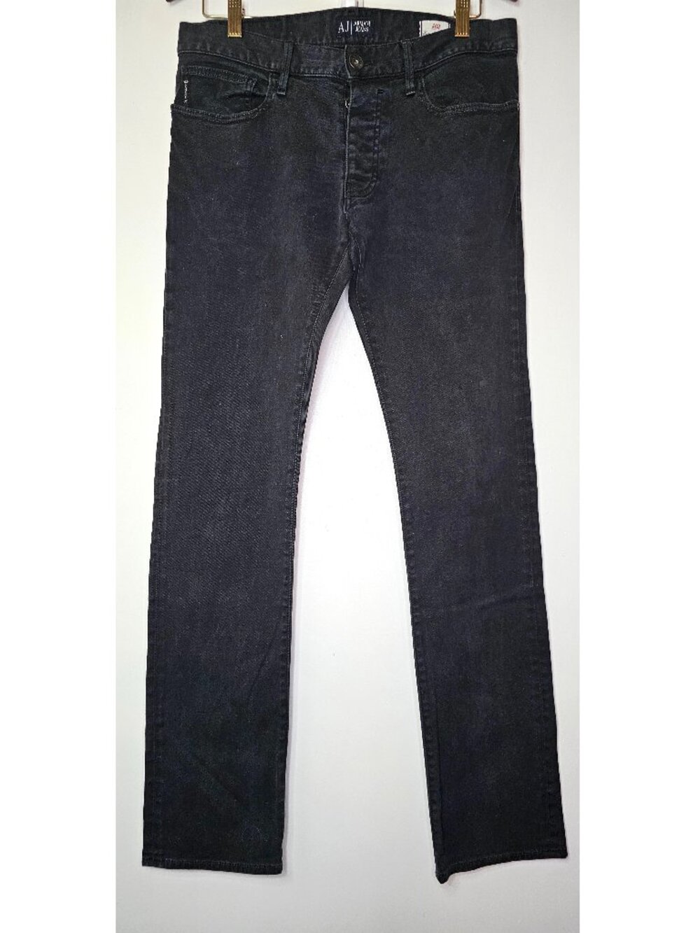 Armani Jeans J02 Extra Slim Fit Light Stretch Denim Button Fly 30/30 Black Wash